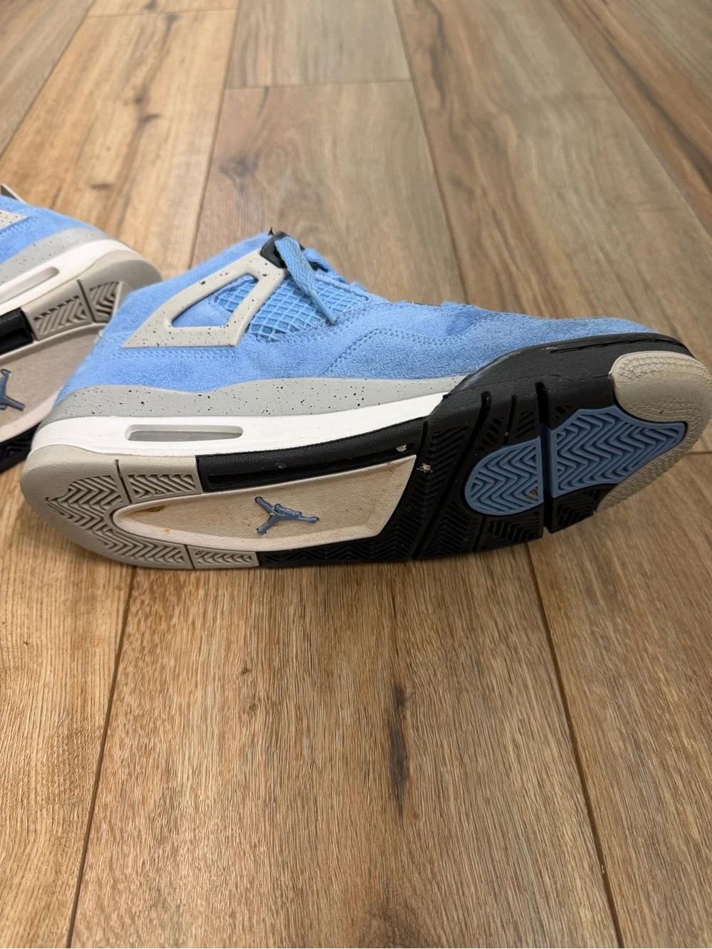Nike Jordan 4 Retro Kids Light Blue Suede Sneakers